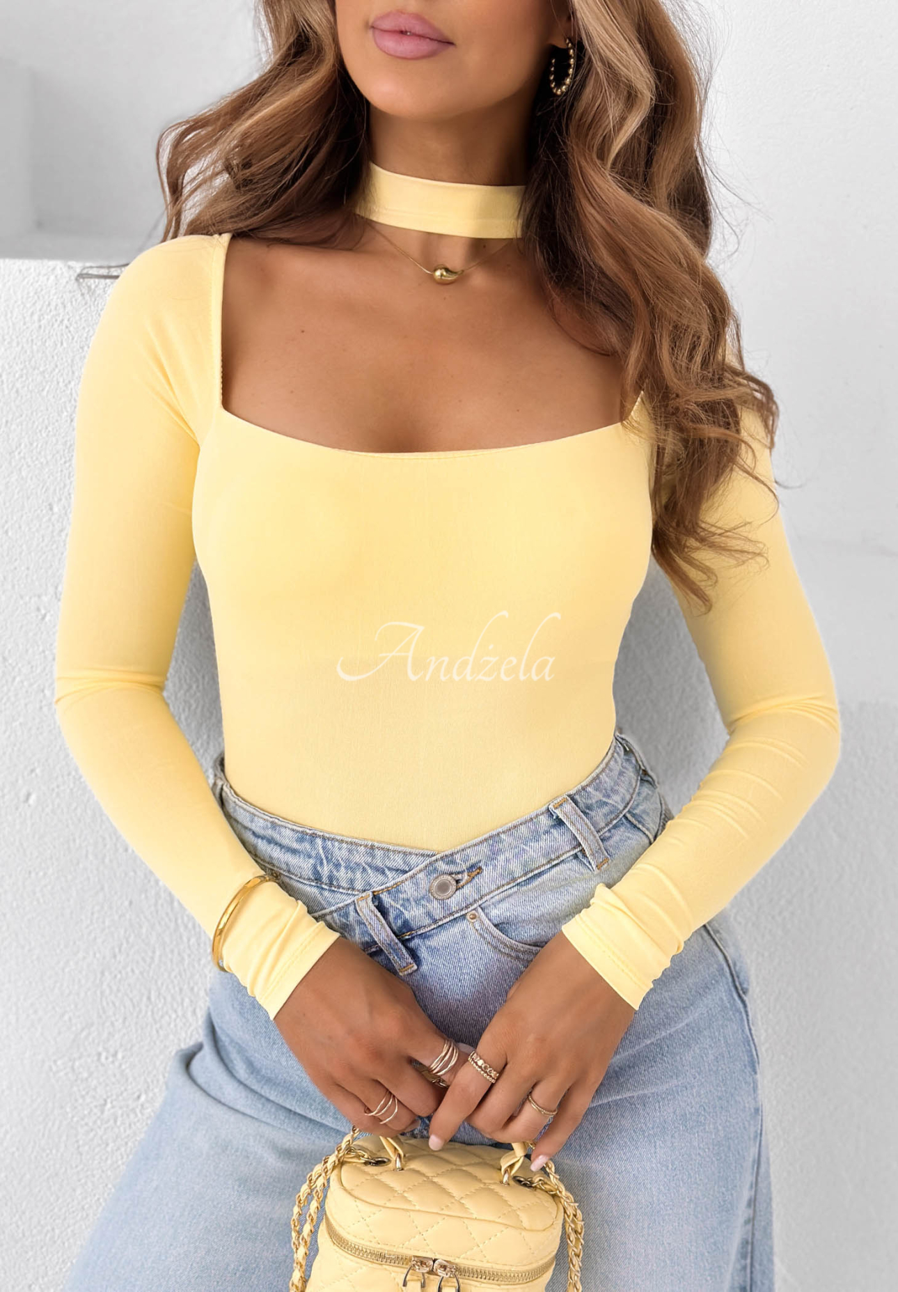 Dreamy Day Yellow Bodysuit with Choker