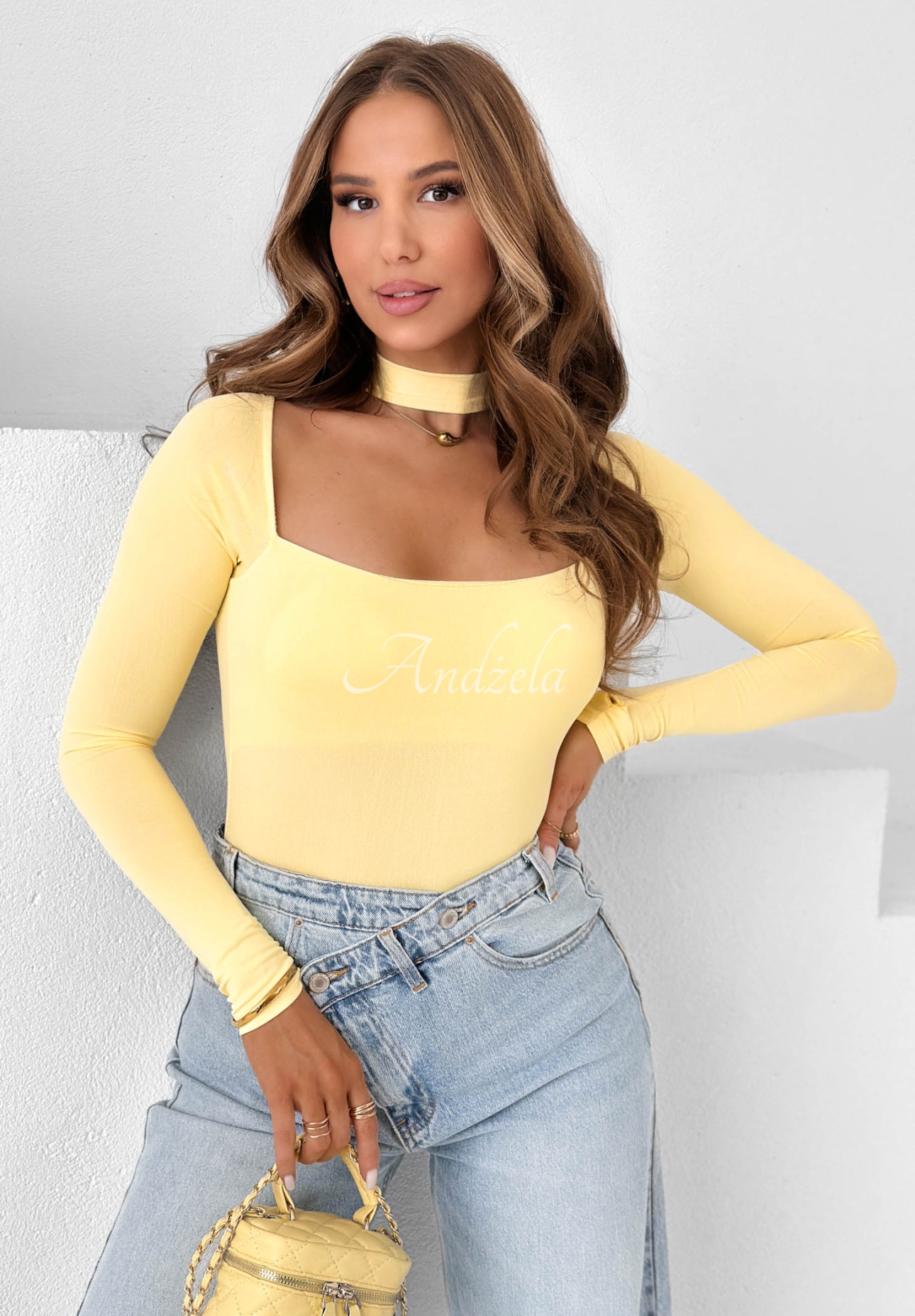 Dreamy Day Yellow Bodysuit with Choker