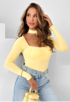 Dreamy Day Yellow Bodysuit with Choker