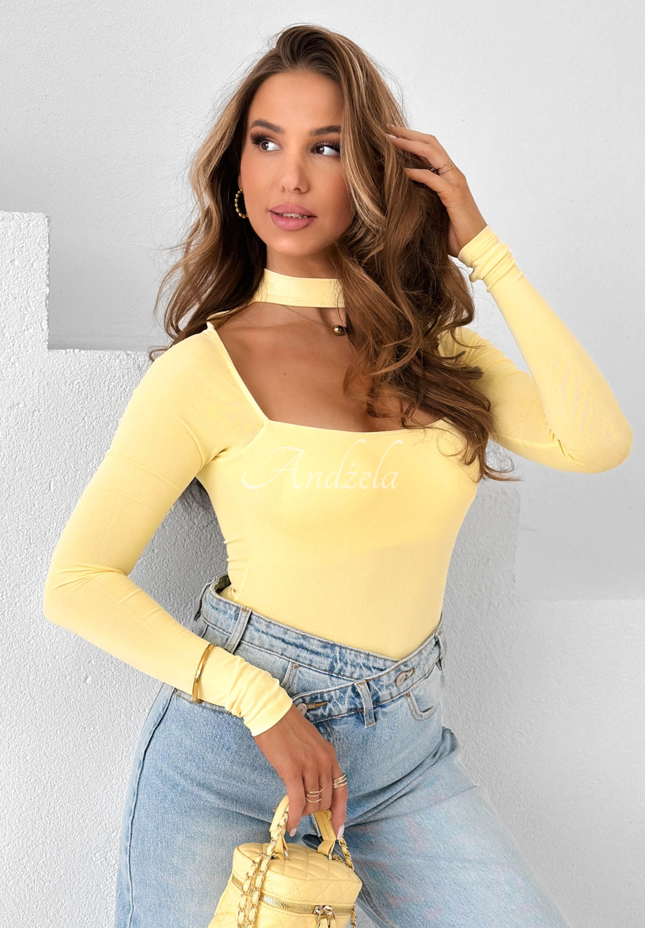 Dreamy Day Yellow Bodysuit with Choker