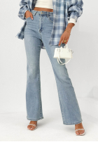 Spodnie jeansowe dzwony Denim Elegance niebieskie