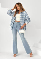 Spodnie jeansowe dzwony Denim Elegance niebieskie