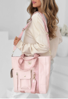 Skórzana torebka Georgina pudrowy róż