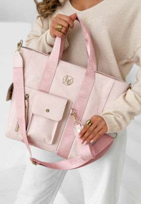 Georgina Leather Handbag in Powder Pink