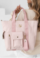 Skórzana torebka Georgina pudrowy róż