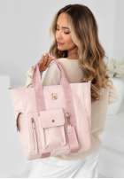 Skórzana torebka Georgina pudrowy róż