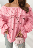 Ażurowa bluzka hiszpanka boho Pretty Sunshine beżowa