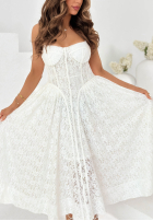 Koronkowa sukienka maxi z gorsetową górą Summer Amour biała
