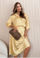 Satynowa koszula w groszki Ciao Felicita żółta