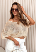 Lekki ażurowy sweter oversize Sweet Gelato różowy