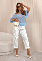 Lekki ażurowy sweter oversize Sweet Gelato różowy