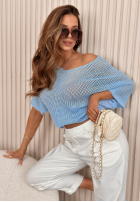 Lekki ażurowy sweter oversize Sweet Gelato różowy