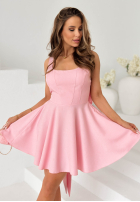 Sukienka mini z kokardą Take The Style ecru