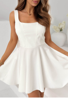 Sukienka mini z kokardą Take The Style ecru