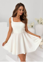 Sukienka mini z kokardą Take The Style ecru