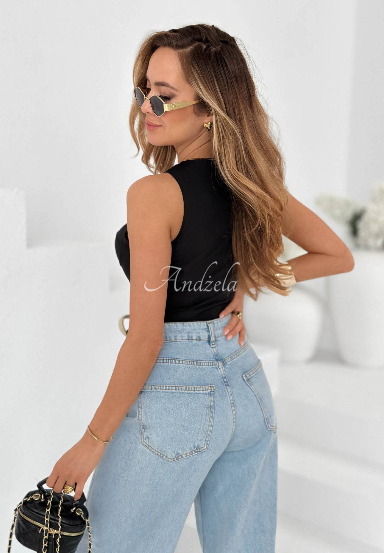 "Don’t Be Late" Black Choker Top