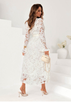 Koronkowa sukienka z paskiem Feel This Way ecru