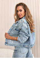 Jeansowa kurtka z przetarciami Tell Me How niebieska