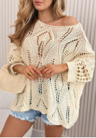 Ażurowy sweter Nayami ecru