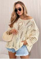 Ażurowy sweter Nayami ecru