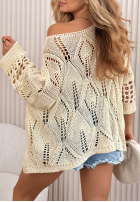 Ażurowy sweter Nayami ecru