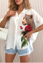 Koszula z nadrukami Wild Rose biała