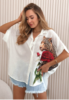 Koszula z nadrukami Wild Rose biała