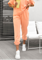 Komplet T-shirt i spodnie dresowe Double Trouble brzoskwiniowy