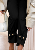 Materiałowe spodnie Classic Fit czarne