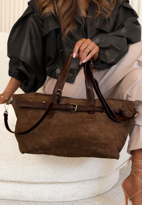Donna Chocolate Suede Handbag