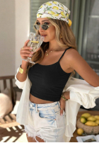 Krótki top na ramiączkach All For You oliwkowy