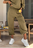 Komplet dresowy bluza i spodnie Right On Time oliwkowy