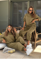 Komplet dresowy bluza i spodnie Right On Time oliwkowy