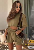 Krótkie bawełniane spodenki Silent Hour czekoladowe