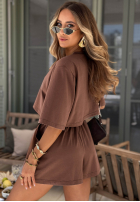 Krótkie bawełniane spodenki Silent Hour czekoladowe