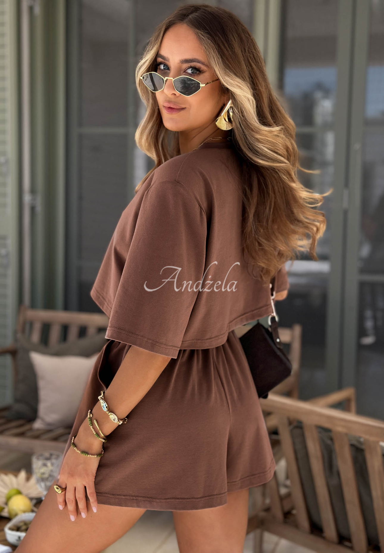 Viva Oliva Chocolate-Colored Cotton Shorts