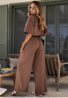 Bawełniane spodnie dresowe wide leg Silent Hour oliwkowe