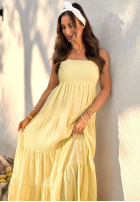 Sukienka maxi z falbankami Morning Light żółta
