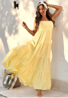 Sukienka maxi z falbankami Morning Light żółta