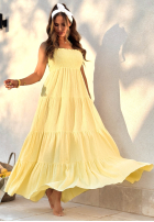 Sukienka maxi z falbankami Morning Light żółta