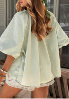 Blouse z bufkami i wiązaniem przy dekolcie Bellanova White