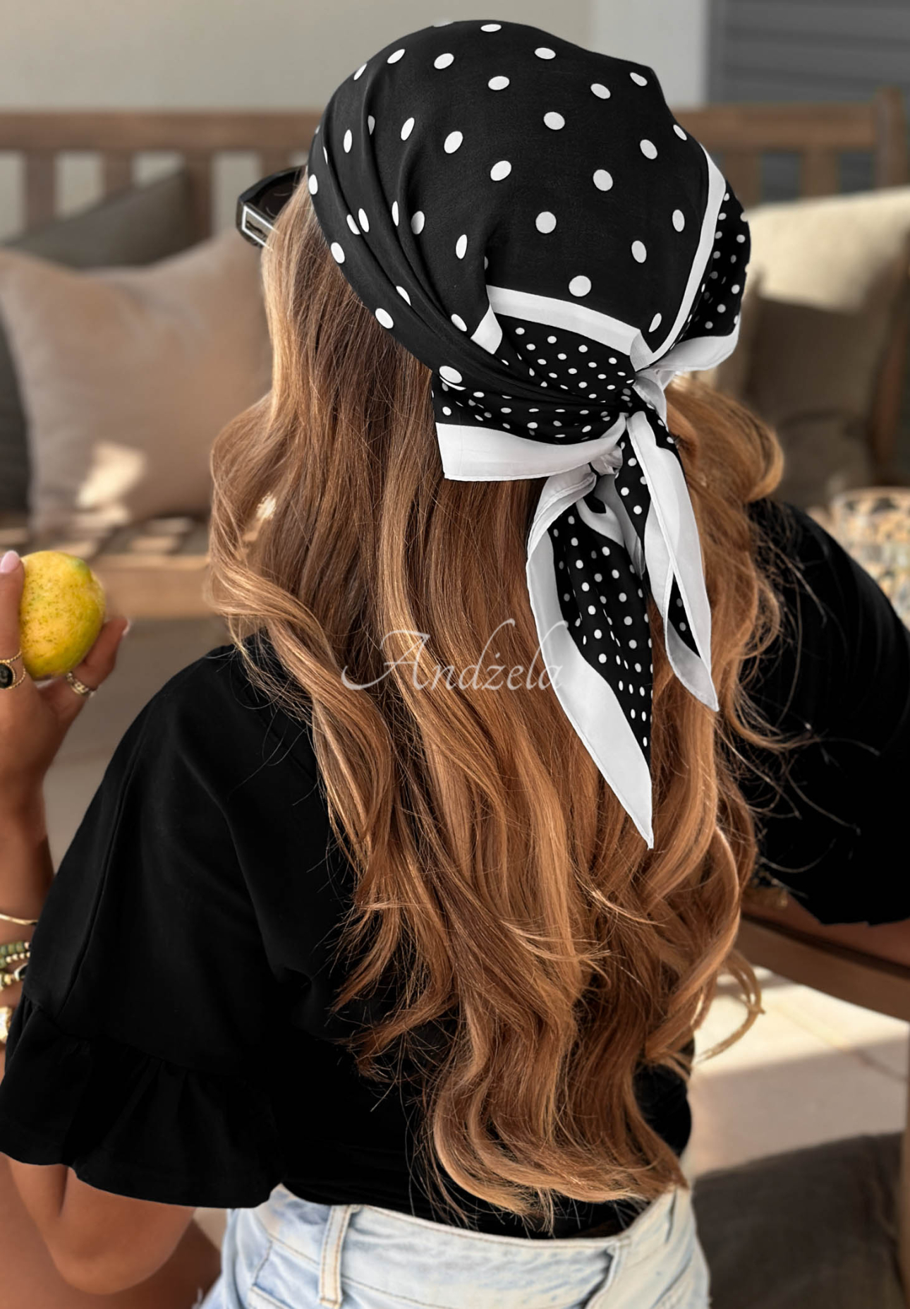 Dot Harmony Black and White Polka Dot Scarf
