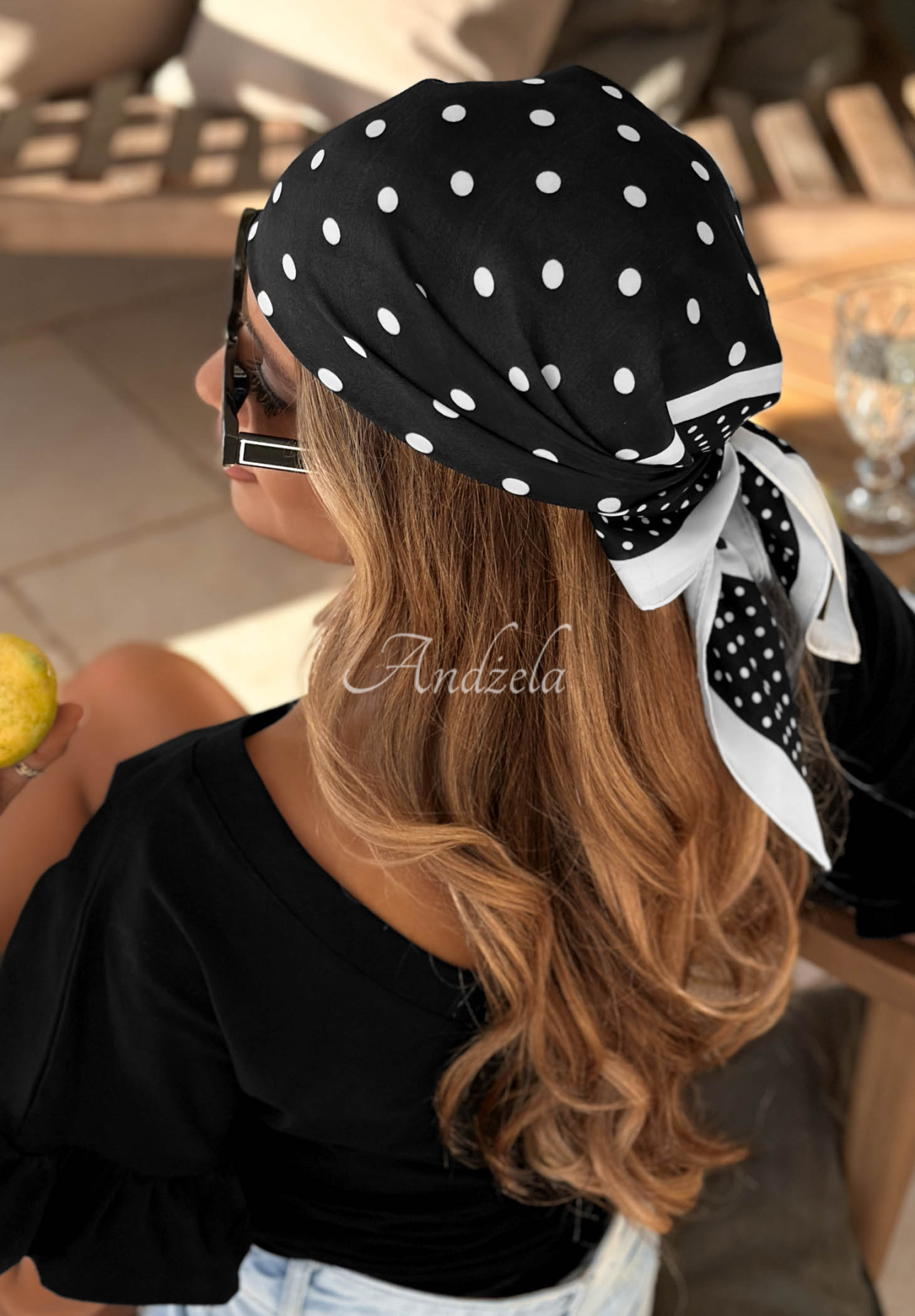 Dot Harmony Black and White Polka Dot Scarf