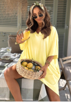 T-shirt oversize z dekoltem Solaviva różowy