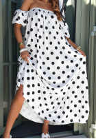 Spódnica z falbanką w groszki Dotty Days ecru