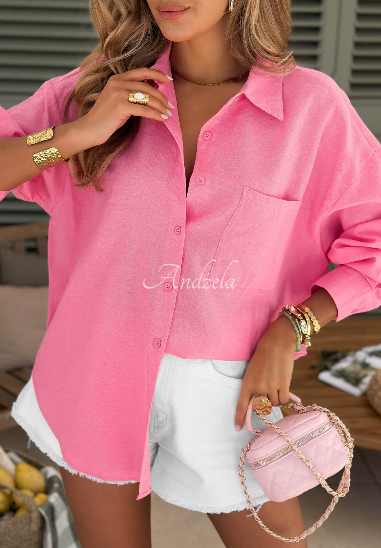 Sunny Life Oversized Pink Cotton Shirt