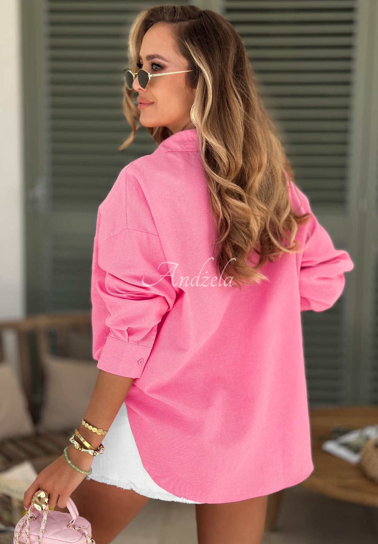 Sunny Life Oversized Pink Cotton Shirt