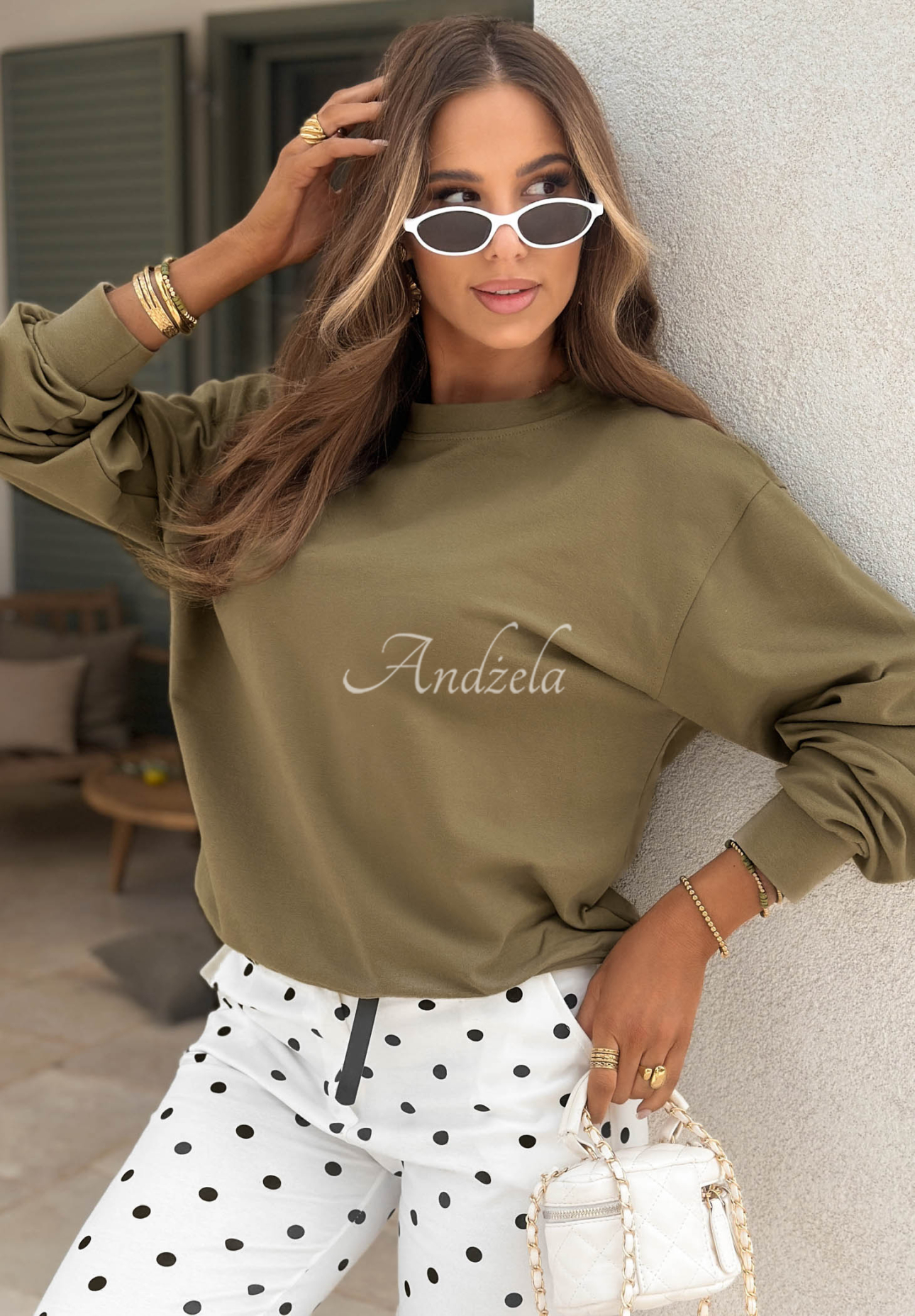 Viva Oliva Olive Green Cotton Sweatshirt