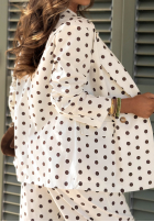 Elegancka marynarka w groszki Timeless Dots ecru