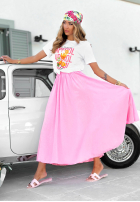 Spódnica maxi ombre Anessia biało-różowa